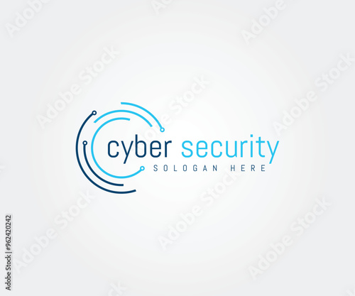 Cyber security logo design template