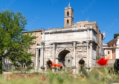 Tabularium, Arco di Settimio Severo, located in Rome, at the northwest corner of the Roman Forum, Italy photo