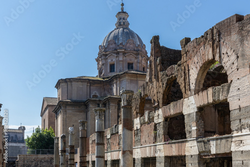 Foro di Cesare was the first of the Imperial Forums of Rome, Italy. Roman forum.