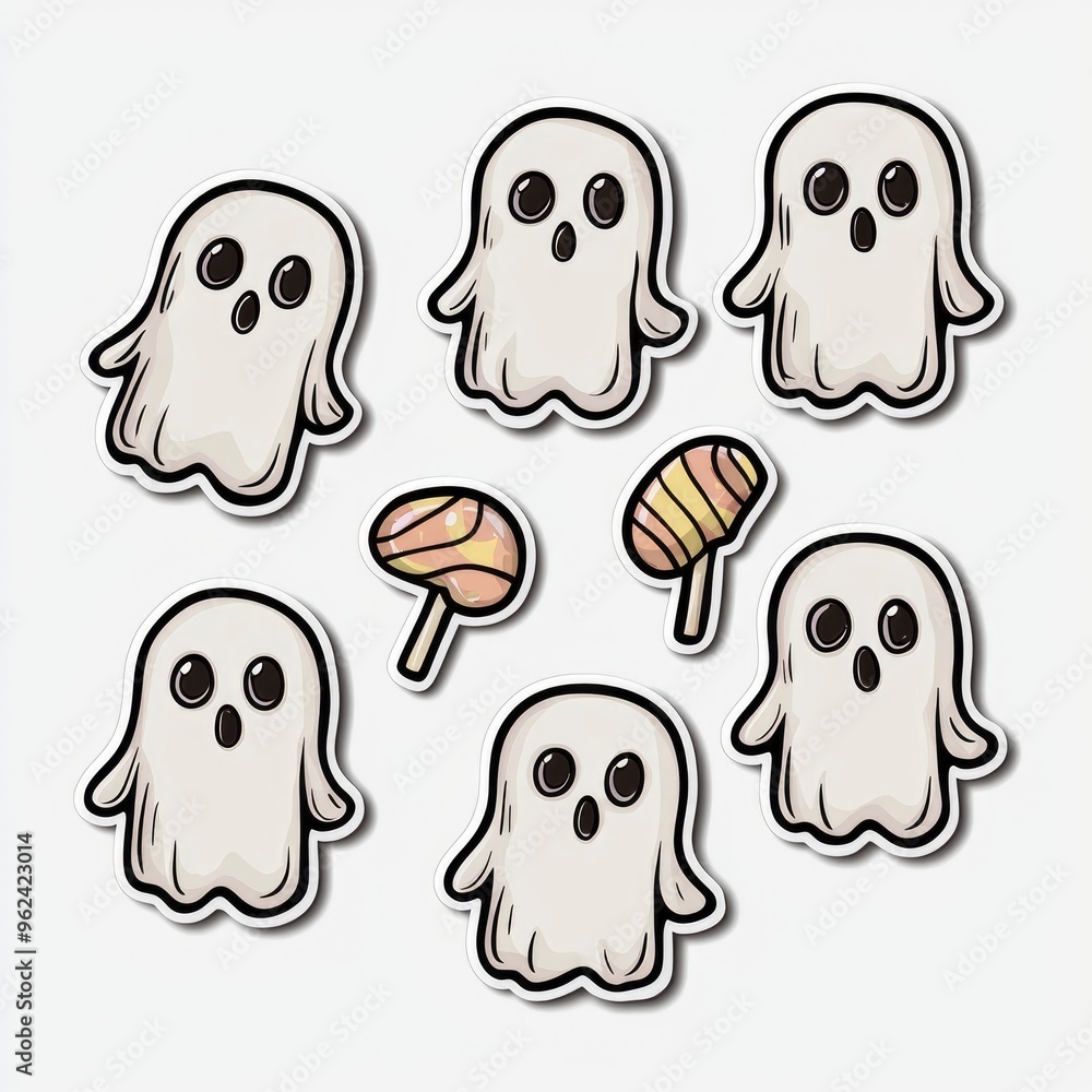Cute Ghost Stickers for Halloween Decoration Cute Ghost Stickers for Halloween Decoration