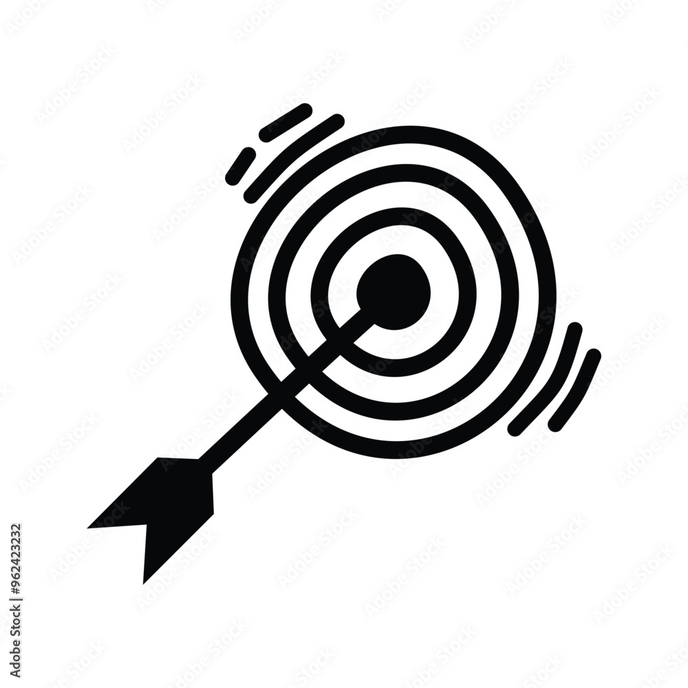 Arrow and Bullseye Icon Doodle Illustration Arrow and Bullseye Icon Doodle Illustration