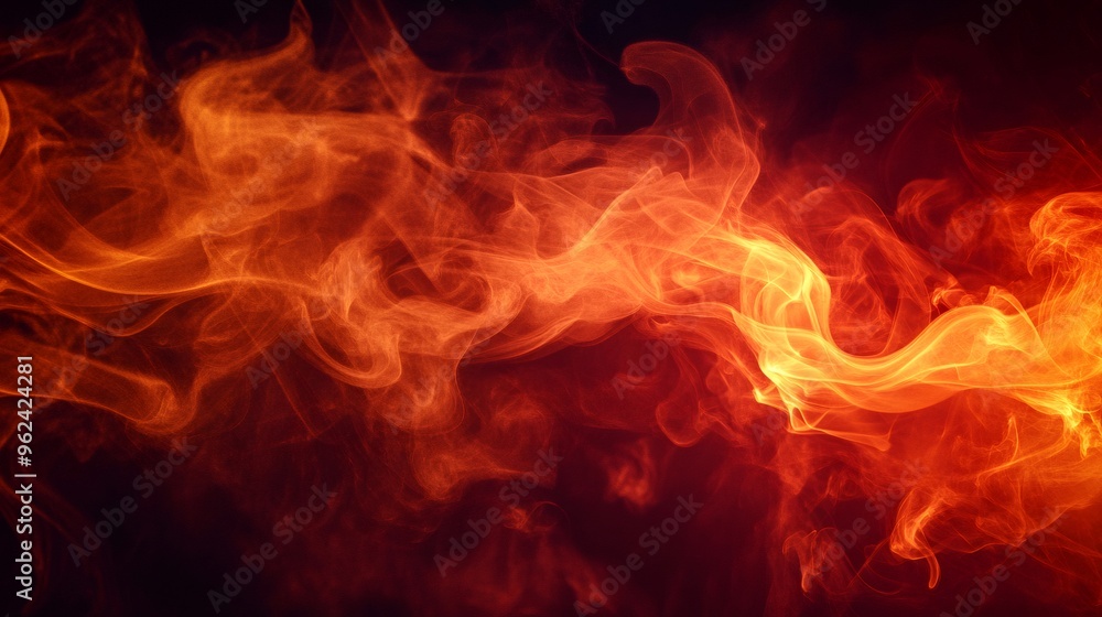 Abstract red and orange smoke pattern on a dark background. Abstract red and orange smoke pattern on a dark background.