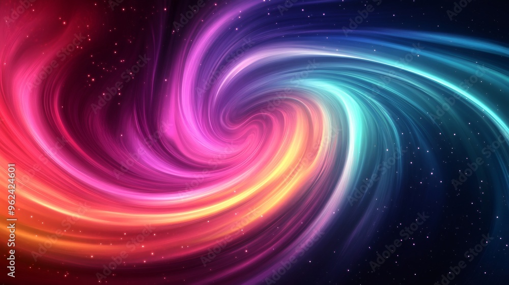 Abstract swirl of colors against a starry night sky. Abstract swirl of colors against a starry night sky.