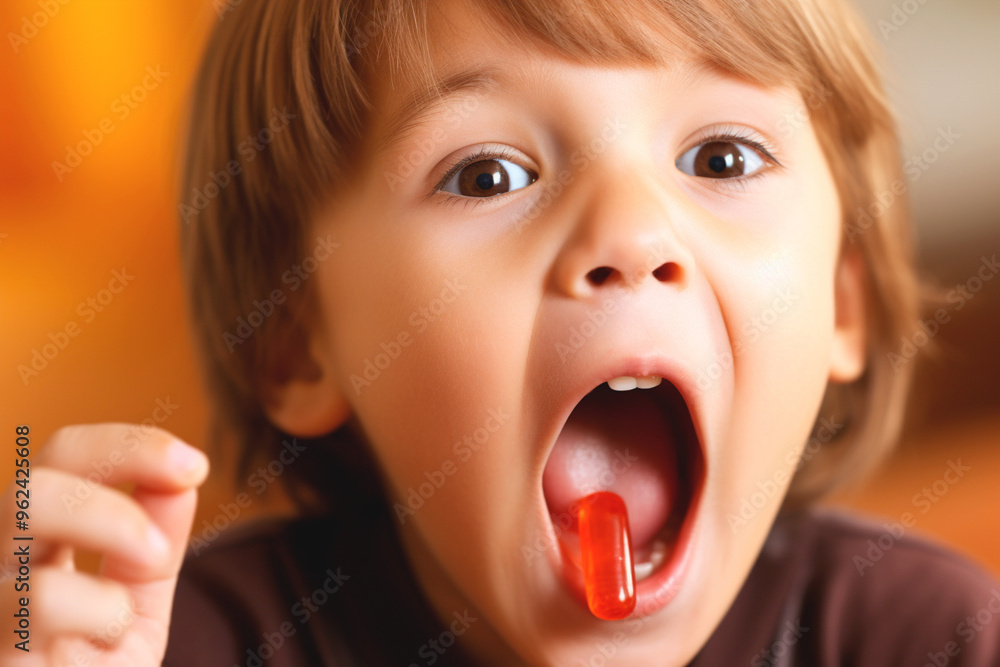 Child with mouth open, emphasizing parental responsibility for dental health. Child with mouth open, emphasizing parental responsibility for dental health.