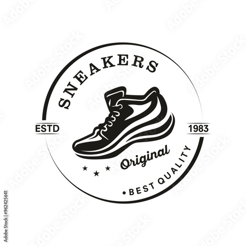 vintage sneakers vector template illustration