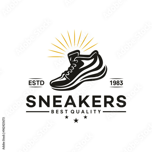 sneakers logo vector illustration design