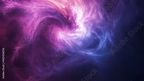 Abstract Swirling Nebula in Shades of Pink and Blue.