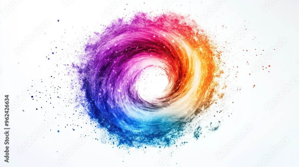 Abstract Colorful Swirl with Glitter and Splashes Abstract Colorful Swirl with Glitter and Splashes