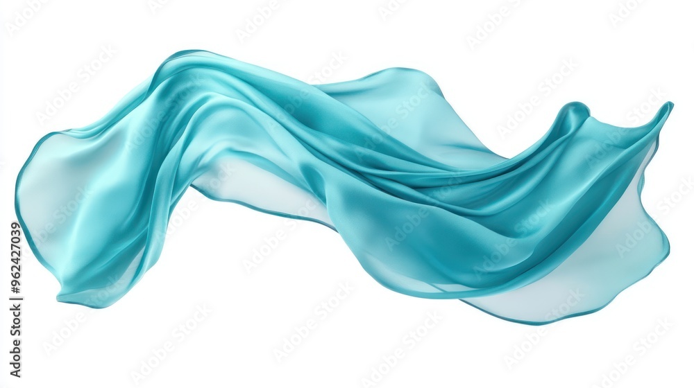 Flowing Teal Fabric Draped in a Curve Flowing Teal Fabric Draped in a Curve