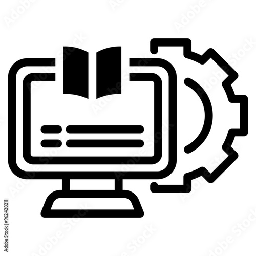 ebook icon, electronic education, online learning icon