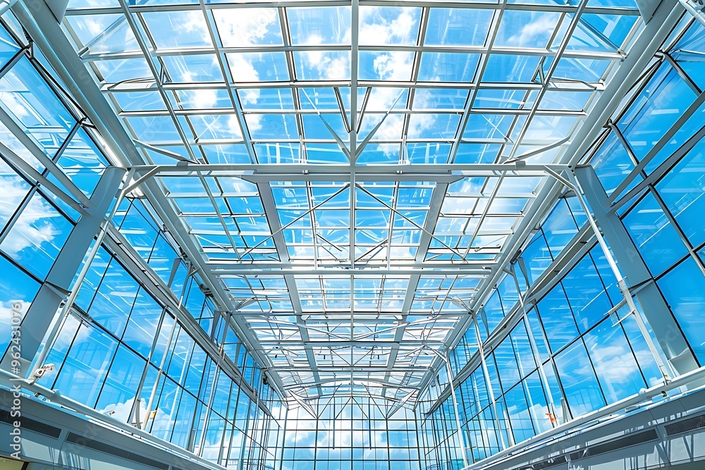 Interior of the modern airport terminal. Toned image. Interior of the modern airport terminal. Toned image.