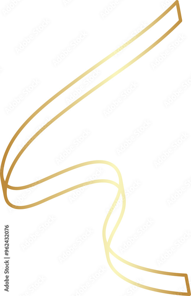 Gold ribbon, new year, holiday decorative Gold ribbon, new year, holiday decorative