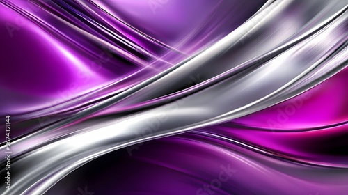 Gradient, Shapes, Waves, Silver and Purple, Abstract Image, Texture, Pattern Background, Wallpaper, Cover and Screen for Smartphone, PC, Laptop, 9:16 and 16:9 Format