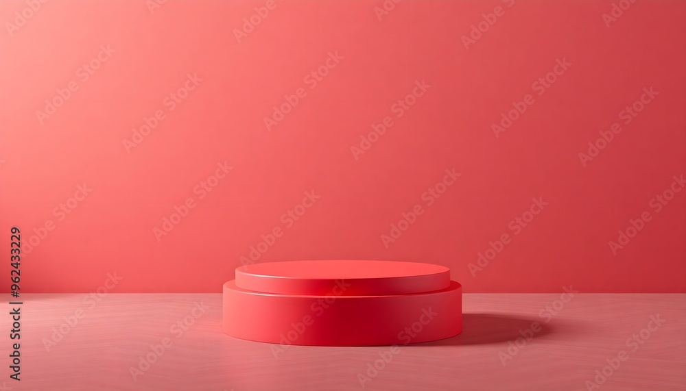 Red podium pedestal with matte color background. Style-89 Red podium pedestal with matte color background. Style-89
