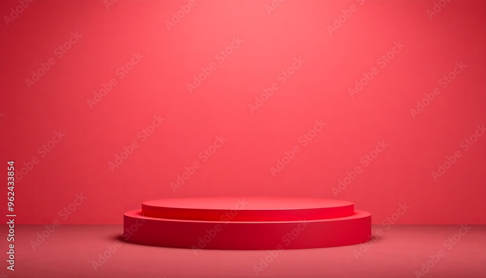 Red podium pedestal with matte color background. Style-53 Red podium pedestal with matte color background. Style-53