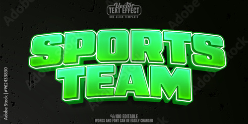 Sports editable text effect, customizable team and game 3d font style