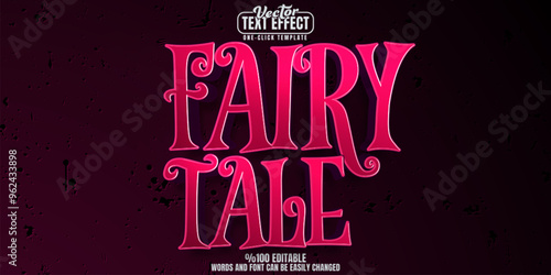 Fairy editable text effect, customizable tale and magic 3d font style