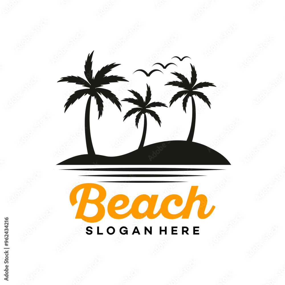 Obraz premium beach logo design template illustration vector