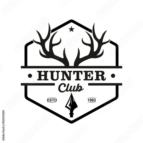 Vector of hunting club labels, badges and design elements - Vector