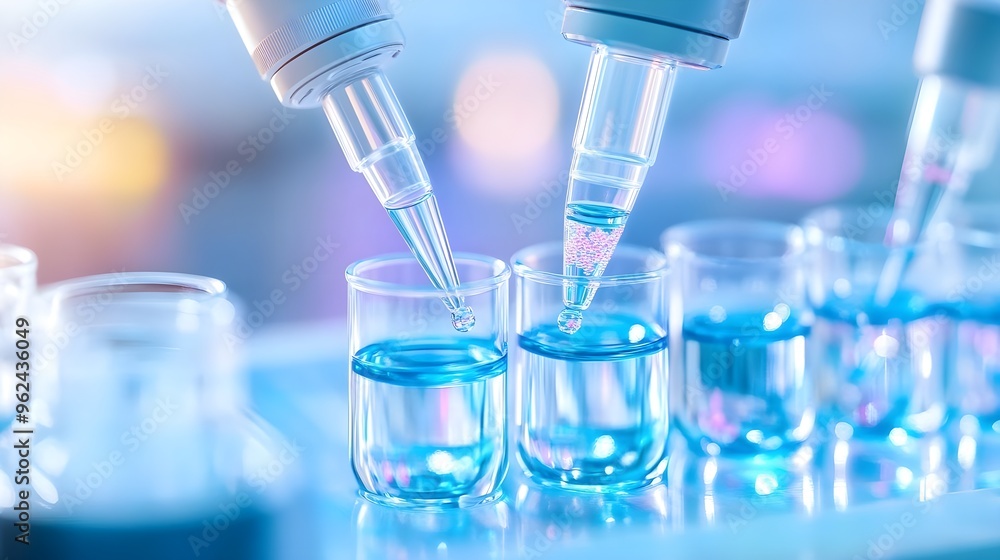 Laboratory Pipette Dropping Liquid into Test Tube Laboratory Pipette Dropping Liquid into Test Tube