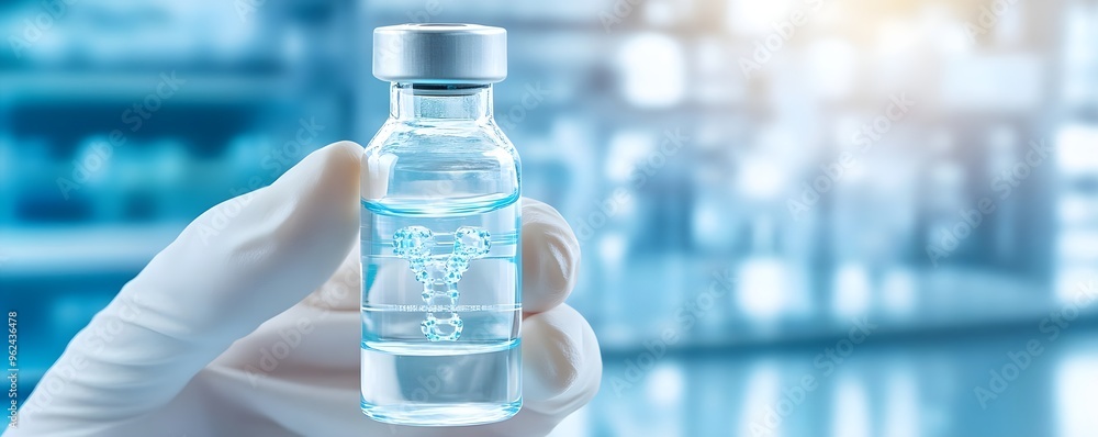 Medical Vial with Antibody in Hand - Healthcare Research Medical Vial with Antibody in Hand - Healthcare Research