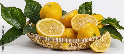 Hirami Lemon Flat Lemon Citrus Depressa Thin Skinned Flat Lemon In Sieve photo