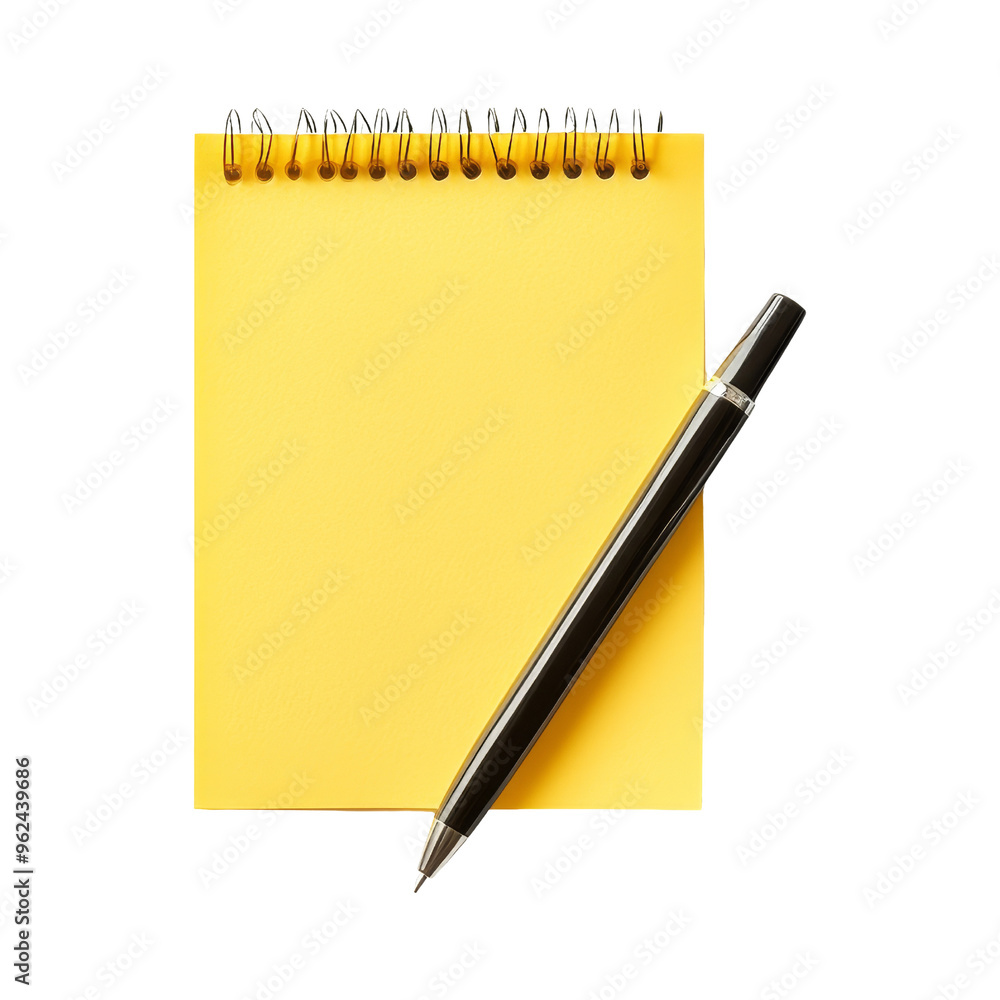 Yellow Notepad with Black Pen Yellow Notepad with Black Pen