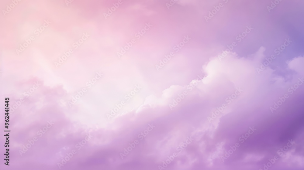 Fototapeta premium Dreamy Pink Sky with Fluffy Clouds