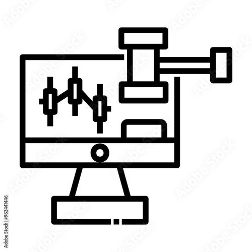 market bidding Line Icon