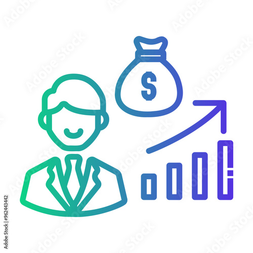 market broker Line Gradient Icon