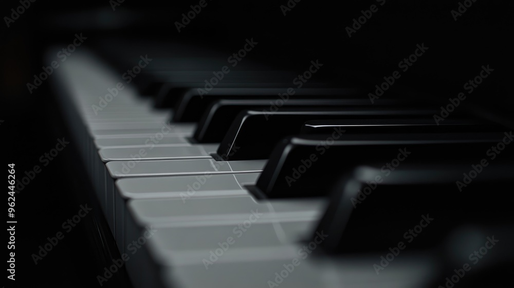 Close-up of Piano Keys in Low Light Close-up of Piano Keys in Low Light