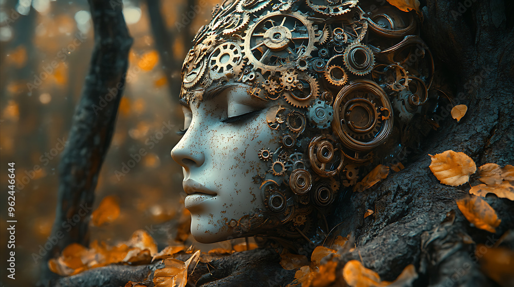 A female humanoid robot with intricate mechanical details A female humanoid robot with intricate mechanical details