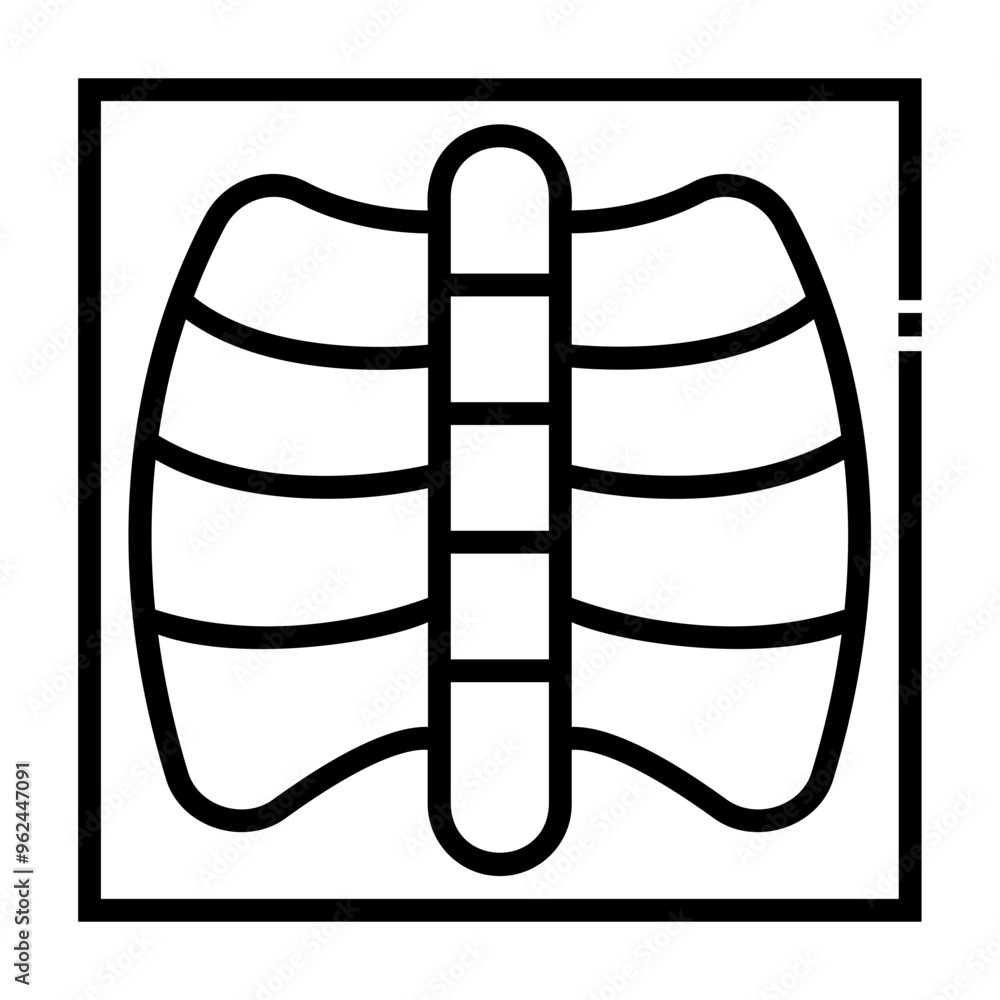 lung bone x Line Icon lung bone x Line Icon