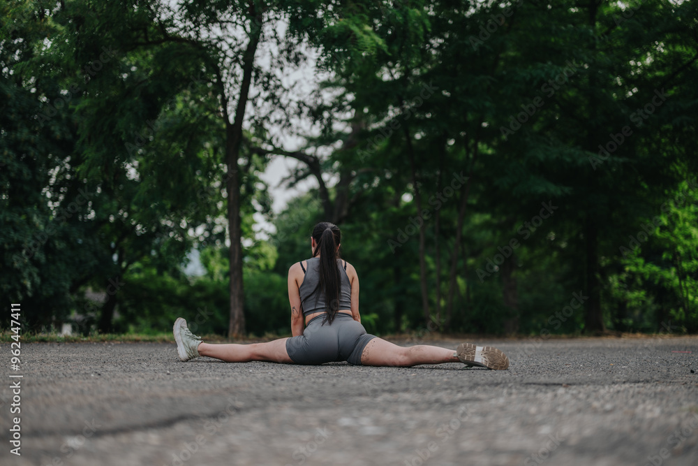 A girl dances gracefully in a park, celebrating the joy of movement and nature surrounded by lush greenery. A girl dances gracefully in a park, celebrating the joy of movement and nature surrounded by lush greenery.