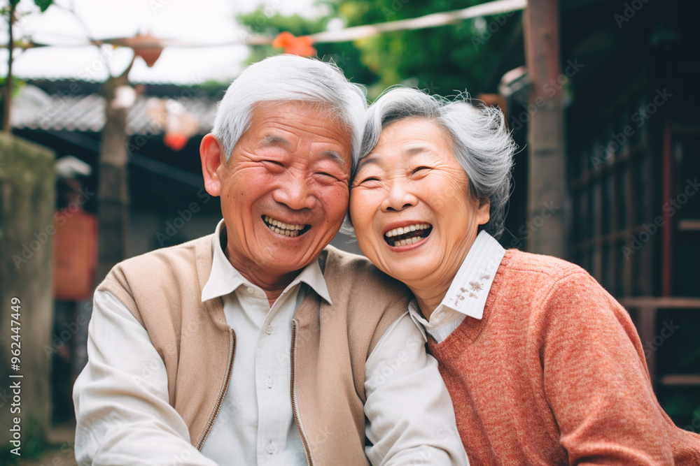 Elderly couple smiling happily because of their dental plan. Dental health and health plans. Elderly couple smiling happily because of their dental plan. Dental health and health plans.