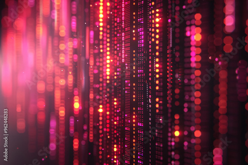 Wallpaper Mural Dynamic strands of glowing lights in various shades create an intricate digital backdrop, evoking a sense of movement and energy in a dark environment. Copy space Torontodigital.ca