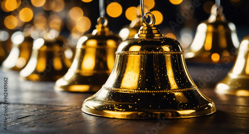 Wallpaper Mural Golden bells shimmering lights abstract background Torontodigital.ca