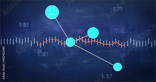 Image of digital data processing over network of connections