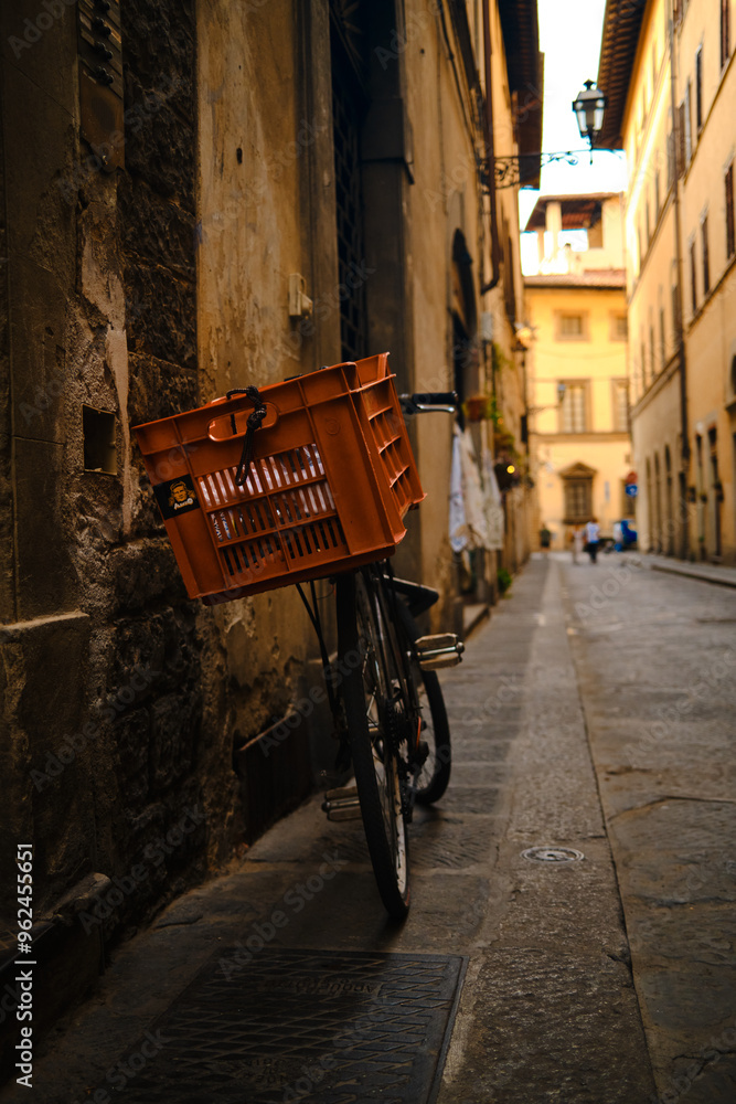 Worker bike parked in a street - Italy Worker bike parked in a street - Italy