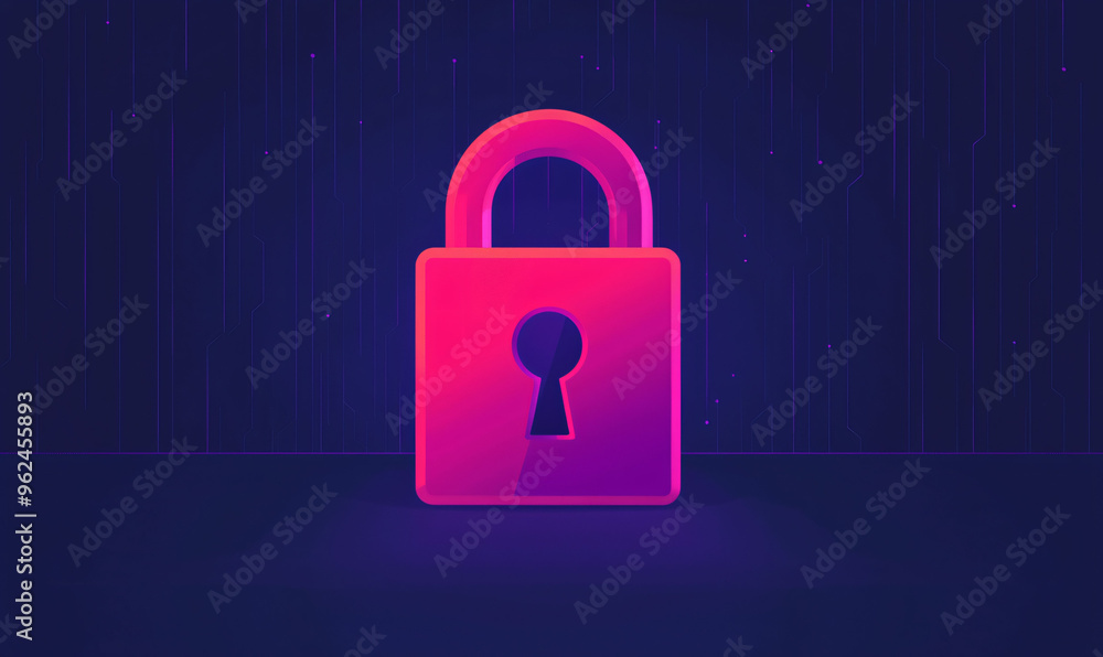 Secure digital lock icon representing cybersecurity and protection Secure digital lock icon representing cybersecurity and protection