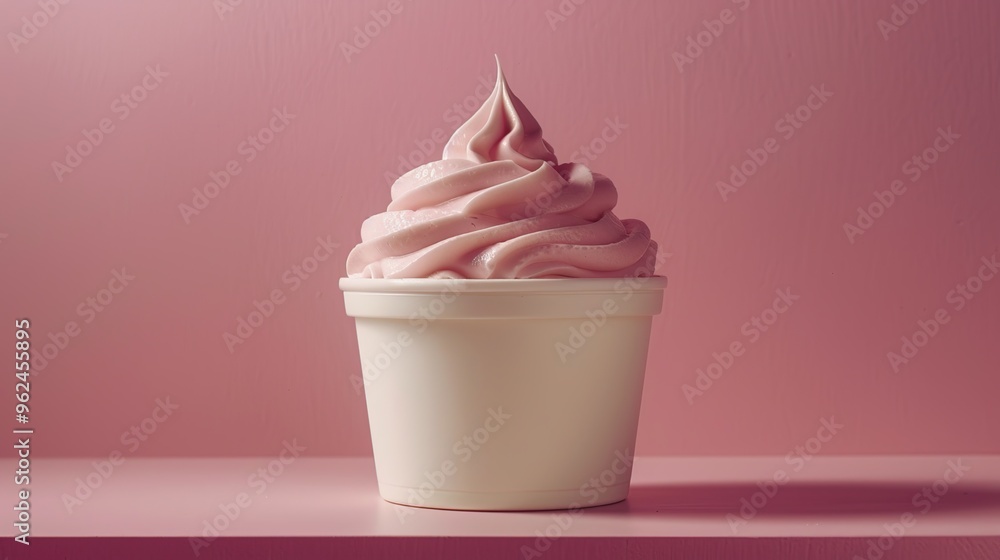 Pink Frozen Yogurt in a Cup Pink Frozen Yogurt in a Cup