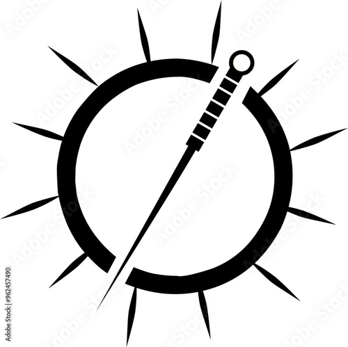Acupuncture needle trend hype icon vector. Perfect for logo or health education