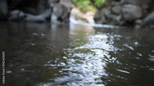 Wallpaper Mural River flowing close up reflection of sun Torontodigital.ca