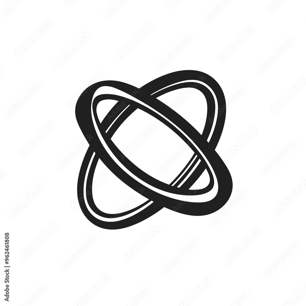 This illustration features a minimalist vector icon with overlapping circular lines, creating a modern, abstract element suitable for various design applications This illustration features a minimalist vector icon with overlapping circular lines, creating a modern, abstract element suitable for various design applications