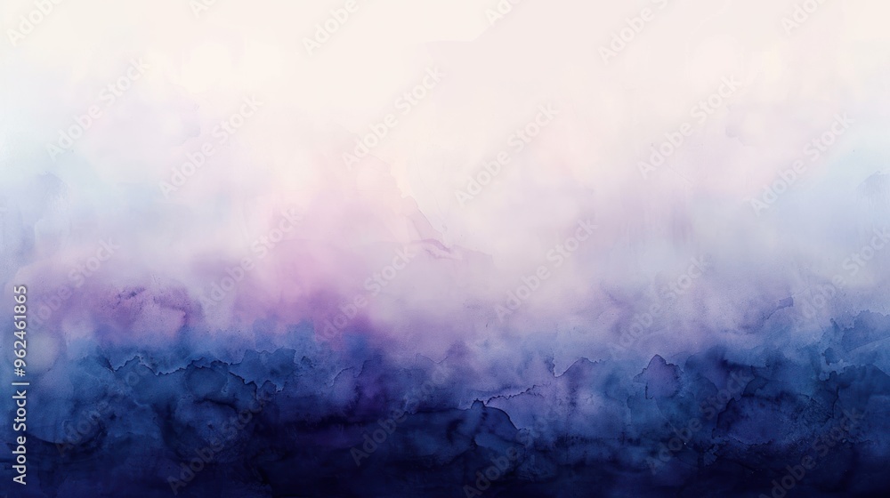 Fototapeta premium Abstract watercolor gradient with soft hues of purple and blue, evoking calmness.