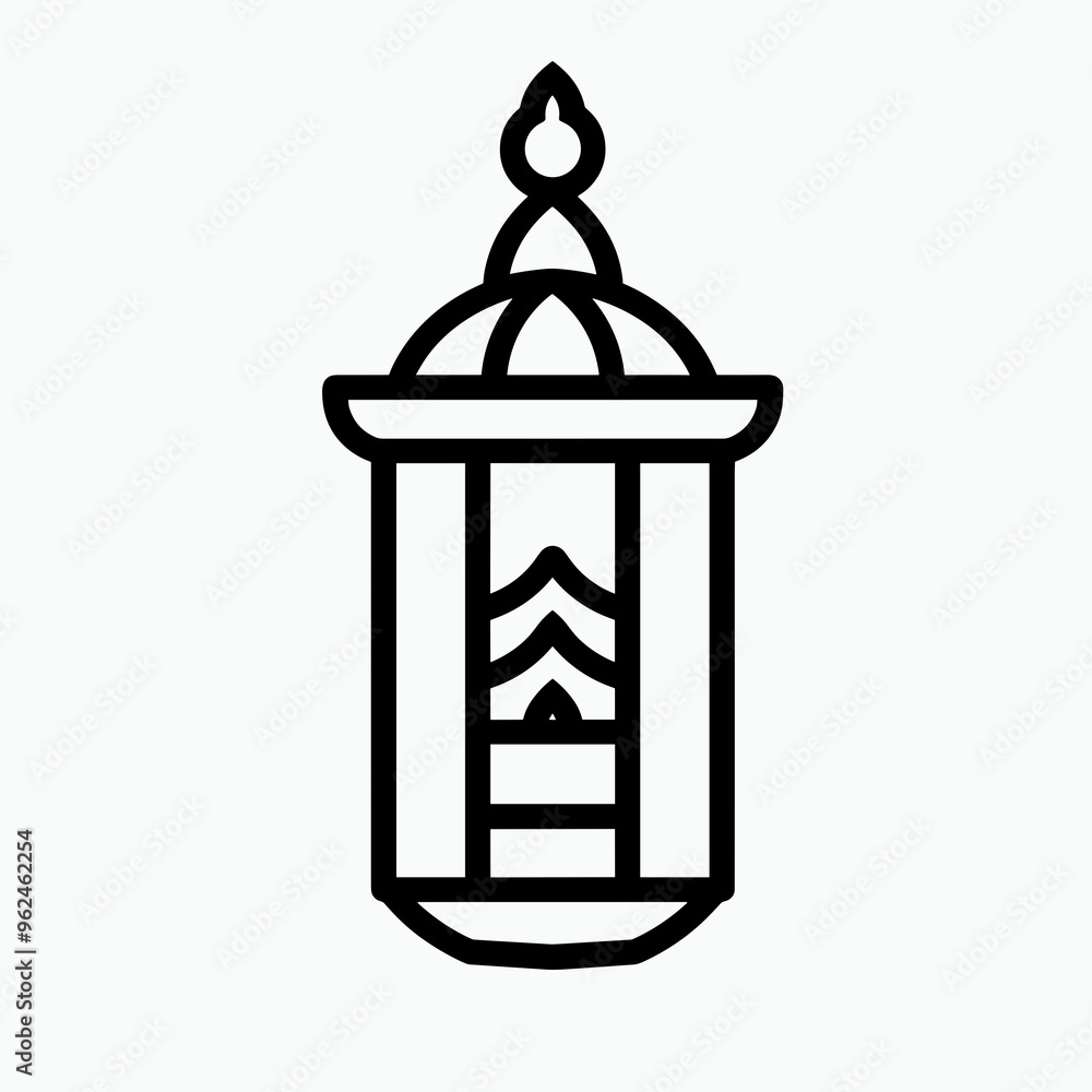 This simple line icon features a lantern, symbolizing festive celebrations and holidays, ideal for decorations or digital design projects reflecting joy This simple line icon features a lantern, symbolizing festive celebrations and holidays, ideal for decorations or digital design projects reflecting joy