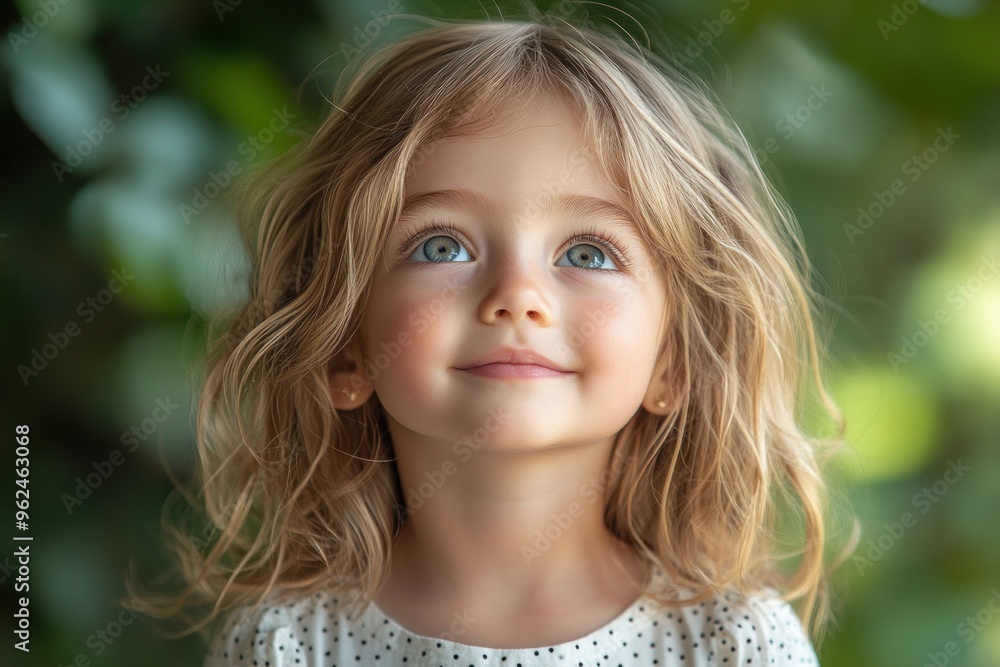 Portrait of a Little Girl Looking Up Portrait of a Little Girl Looking Up