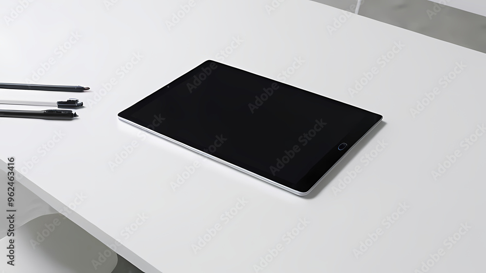 Tablet on a White Table Tablet on a White Table