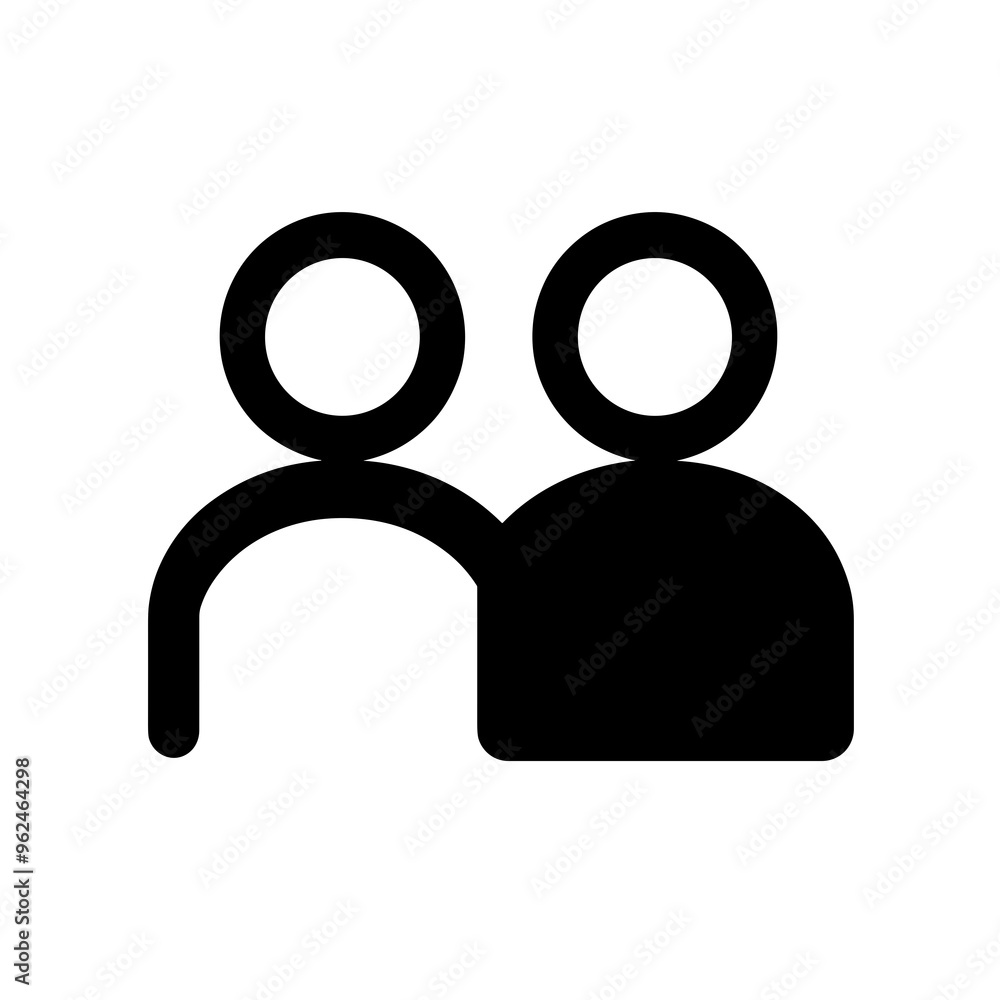 A simple line interface icon depicting two figures standing close to each other, symbolizing friendship or connection in a minimalist design A simple line interface icon depicting two figures standing close to each other, symbolizing friendship or connection in a minimalist design