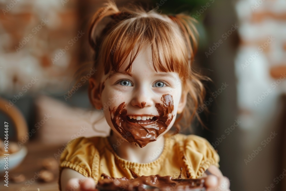 Bright-eyed child laughing sunlight red locks. Kid beams with joy while enjoying ice cream. Symbol of carefree childhood girl's smile embodies pure delight. Bright-eyed child laughing sunlight red locks. Kid beams with joy while enjoying ice cream. Symbol of carefree childhood girl's smile embodies pure delight.